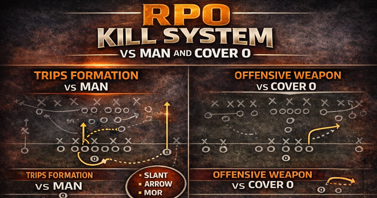 RPO and Kill System in Spread to Huddle Offense