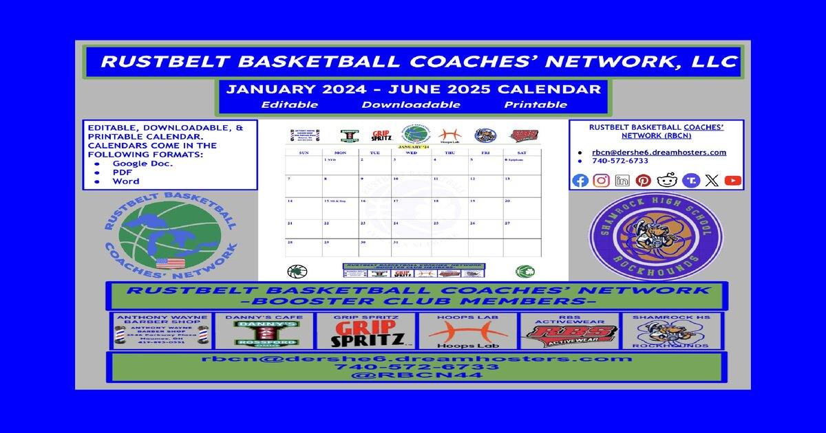 January 2024 - June 2025 Calendar
