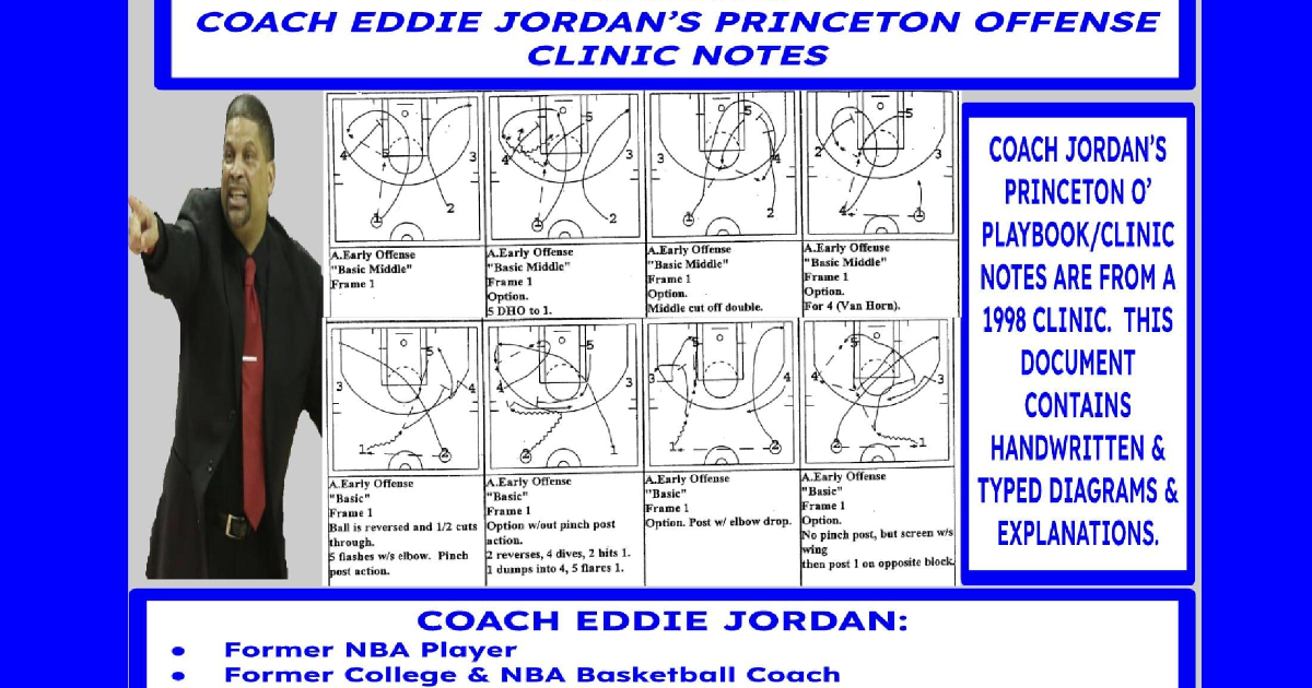 Coach Eddie Jordan`s Princeton Offense Clinic Notes/Playbook