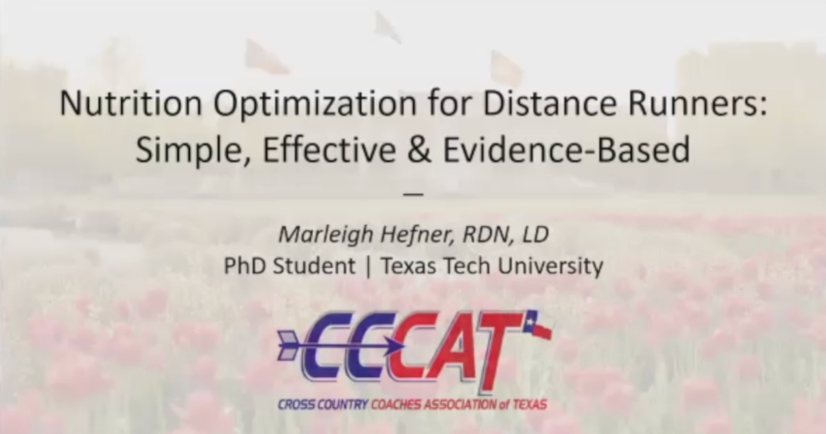 Marleigh Hefner - Nutrition Optimization for Distance Runners