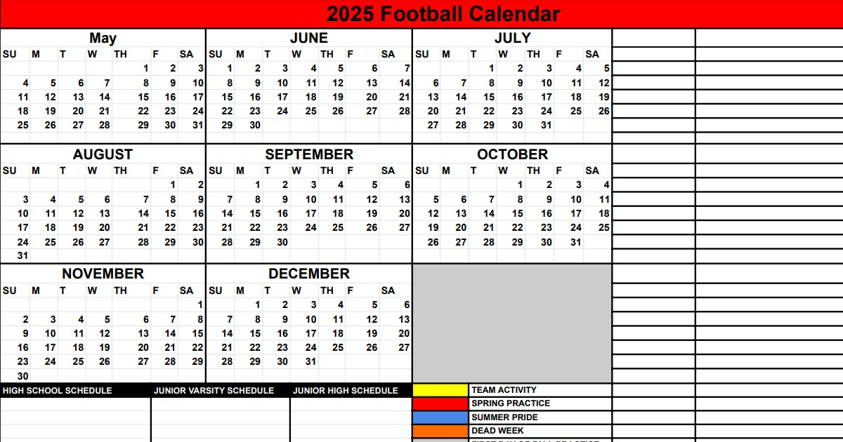 2025 Program Calendar 