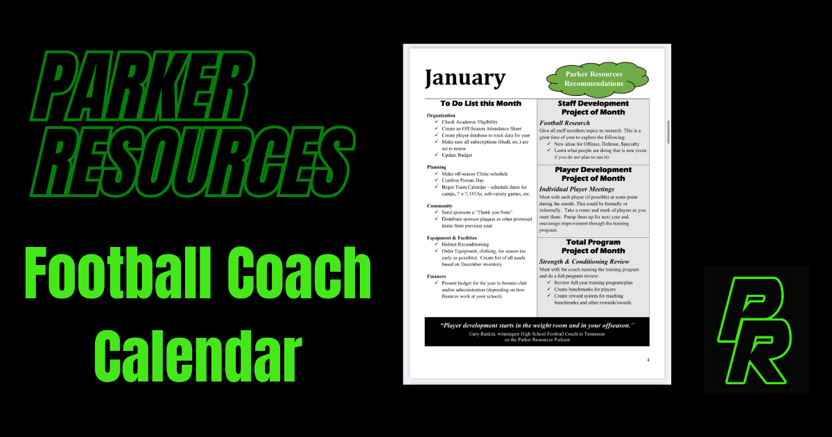 2025 Football Coach Calendar